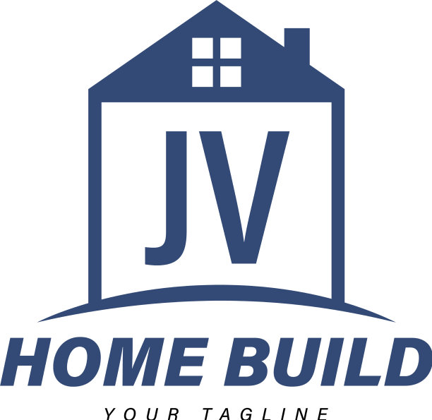 Jv字母标志设计与家居图标现代图片下载