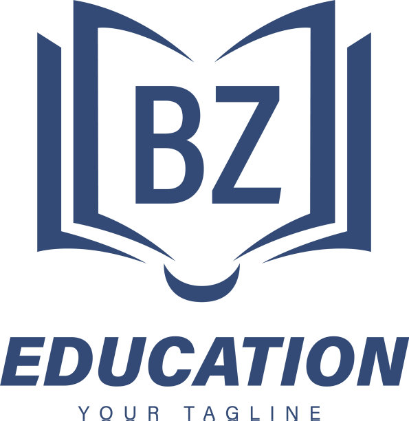 Bz字母标志设计与书籍图标现代图片下载
