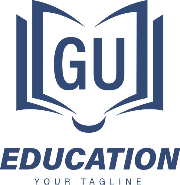 字母顾家的标志设计与书的图标现代图片下载