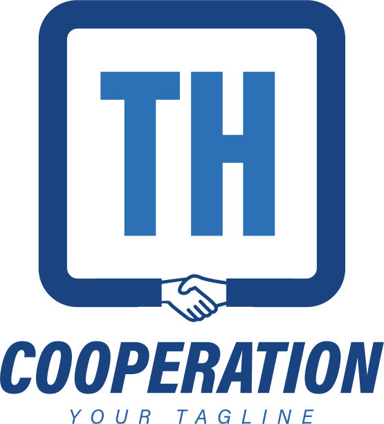 字母标志设计与握手图标现代图片下载