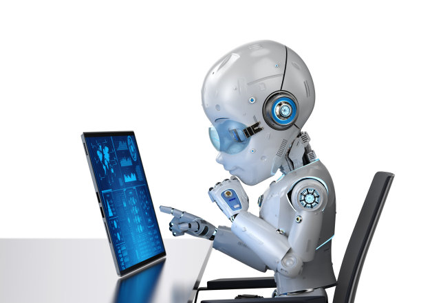 孤立的办公机器人图片下载