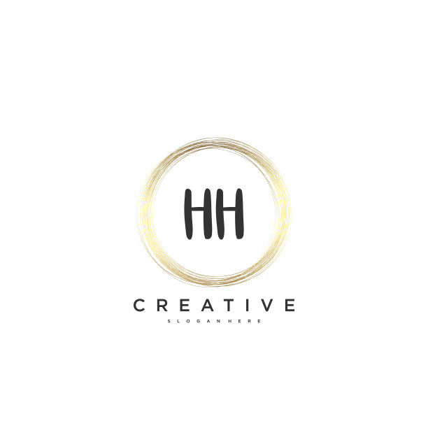 Hh美初始标识手写标识艺术图片下载