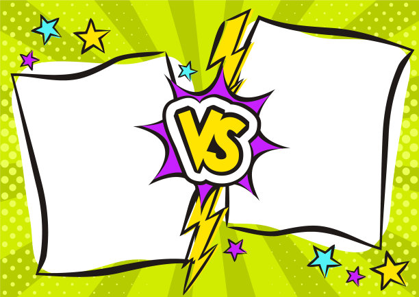 Vs漫画书碰撞框架与卡通文字图片下载