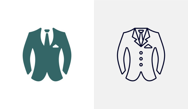 经典的黑色正装图标标志设计图片下载