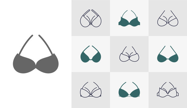 设置文胸图标logo设计模板时尚图标图片下载