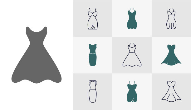 设置女性服装图标标志设计模板图片下载