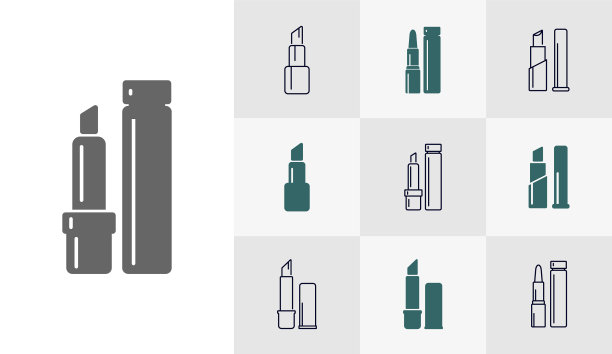 设置口红图标标志时尚设计模板图片下载