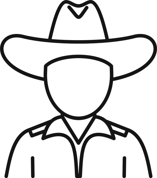 牛仔图标轮廓风格图片下载