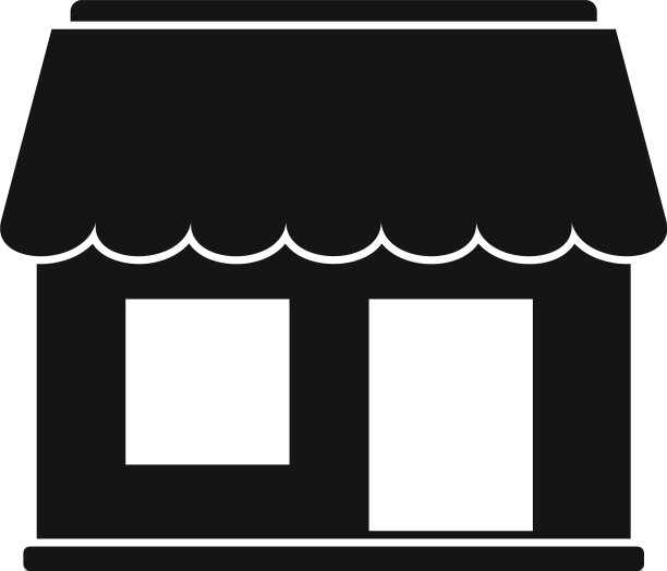 街头咖啡店图标简约风格图片下载