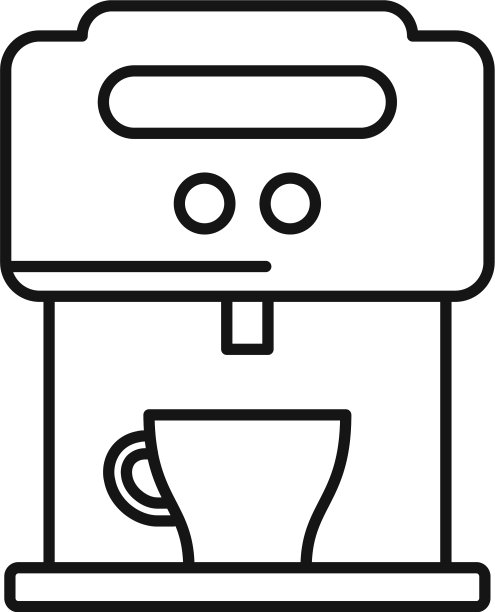 家用咖啡机图标轮廓样式图片下载