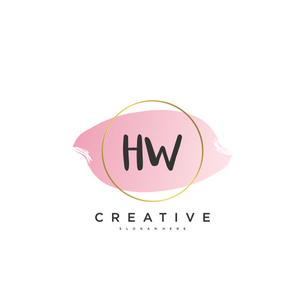 Hw美初始标志手写标志艺术图片下载