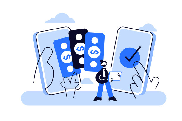 支付转移概念扁平小人图片下载