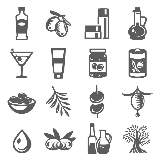 橄榄油叶树大胆的黑色轮廓图片下载