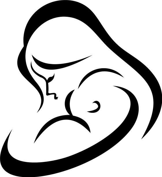 孕妇标志母亲关怀图标上白色图片下载