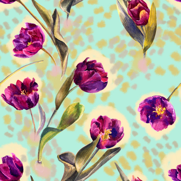 水彩郁金香图片下载