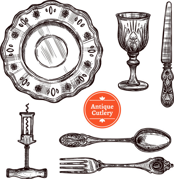 古董餐具图片下载