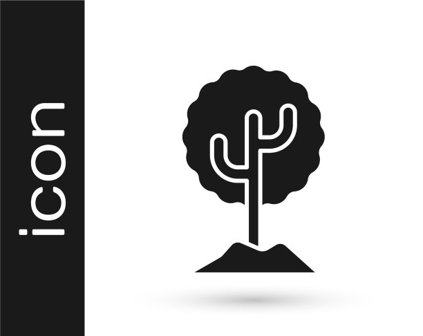 灰色树图标孤立在白色背景图片下载