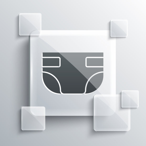 灰色吸湿尿布图标孤立在灰色图片下载