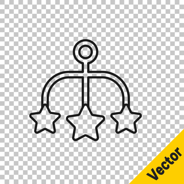 黑线倒钩挂玩具图标孤立上图片下载