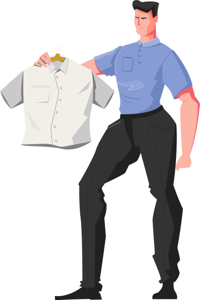 手持衬衫图标的男子图片下载