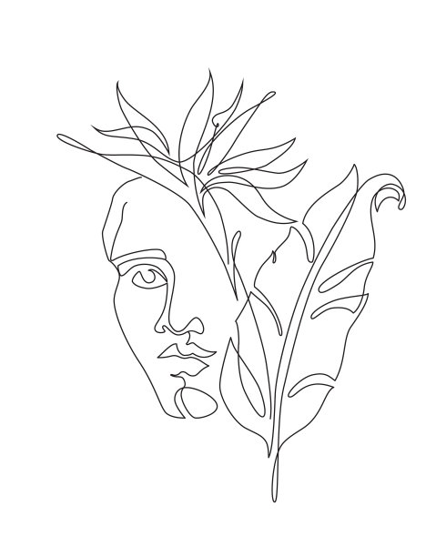 现代连续线条艺术，古希腊图片下载