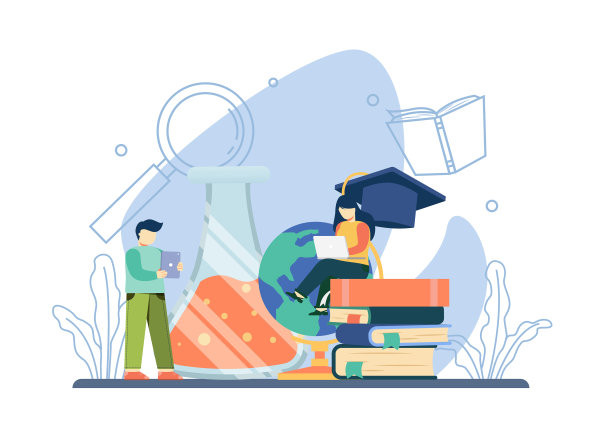 大学概念男女在线学习图片下载