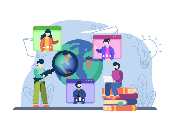 全球在线教育概念电子学习工具图片下载