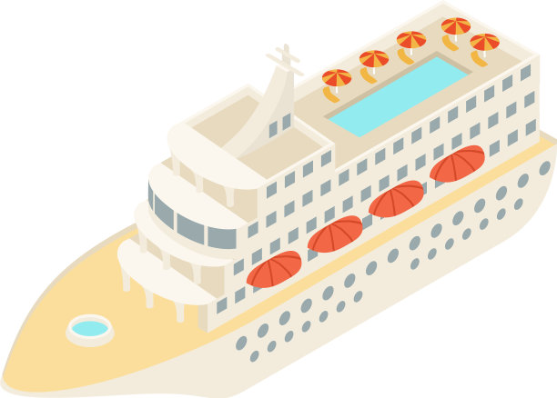 旅行船图标等距风格图片下载
