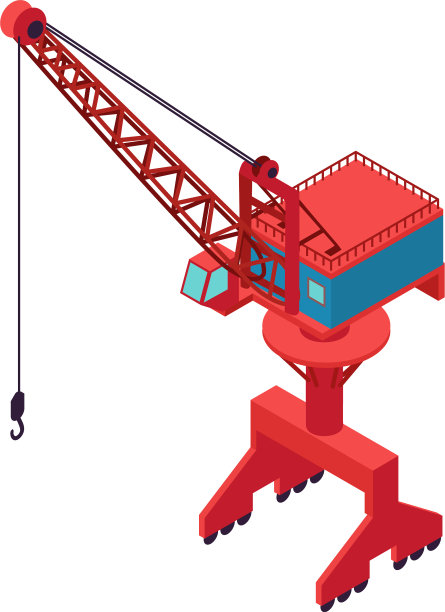 海港起重机图标等距风格图片下载