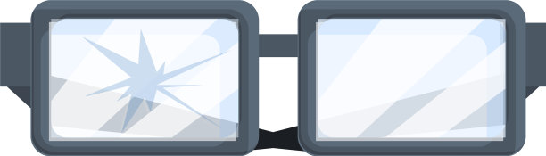 破碎的眼镜图标卡通风格图片下载