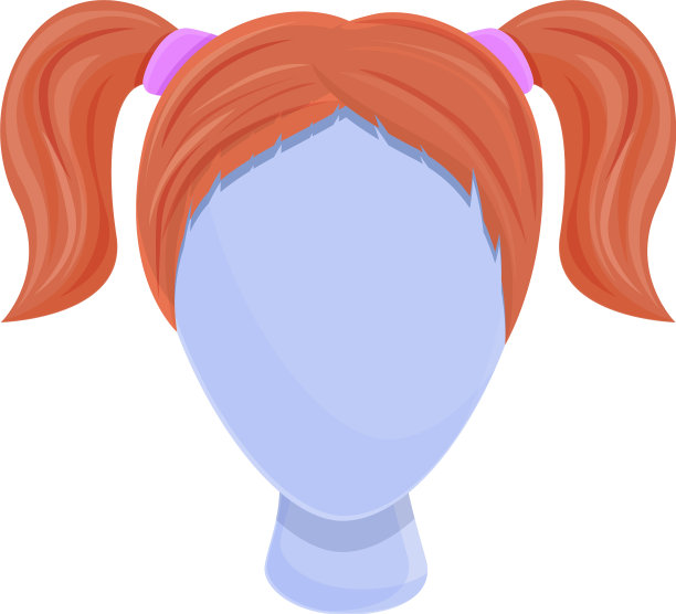 自然假发图标卡通风格图片下载