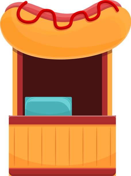 街头热狗店图标卡通风格图片下载