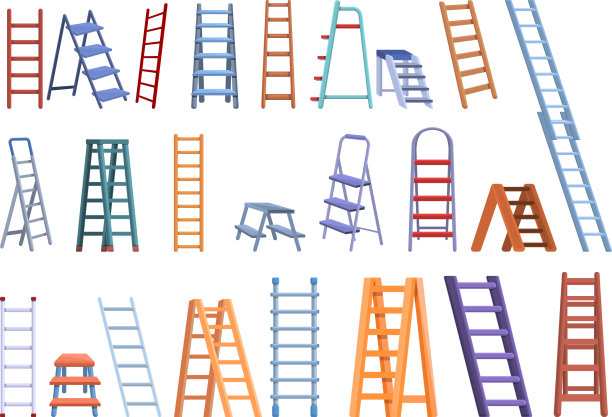 阶梯图标设置卡通风格图片下载