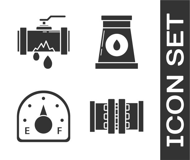 设置工业金属管道和阀门的破损图片下载