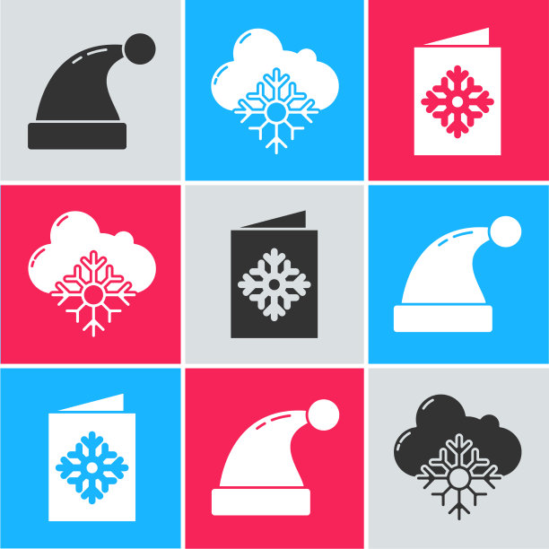 圣诞老人戴着云和雪的帽子图片下载