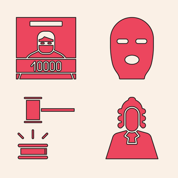 设法官通缉海报小偷面具和法官图片下载