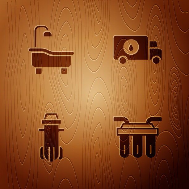 设有水过滤浴缸和水管工服务车图片下载