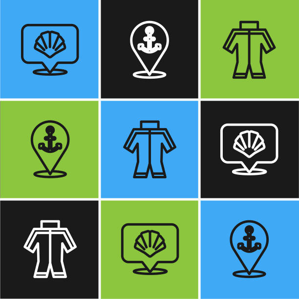 定好扇贝潜水服和位置图片下载