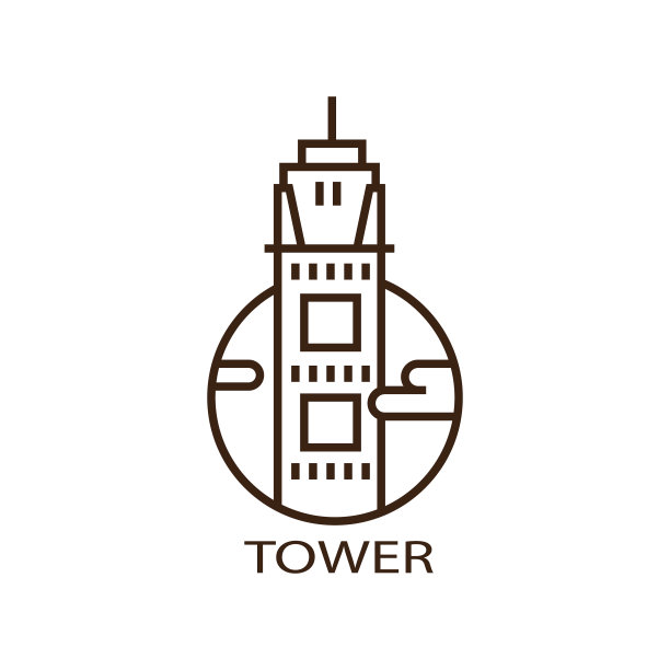 塔标志外形圆形象征自然设计图片下载