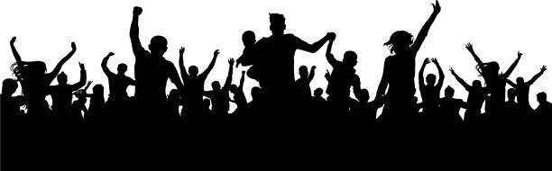 庆祝人们剪影人群音乐会晚会图片下载