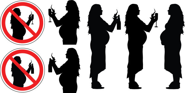 孕妇不良习惯剪影禁止图片下载