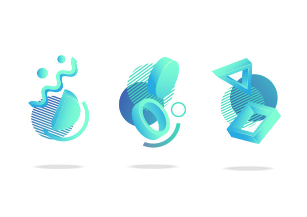 设置抽象的动态徽章图标或形状图片下载