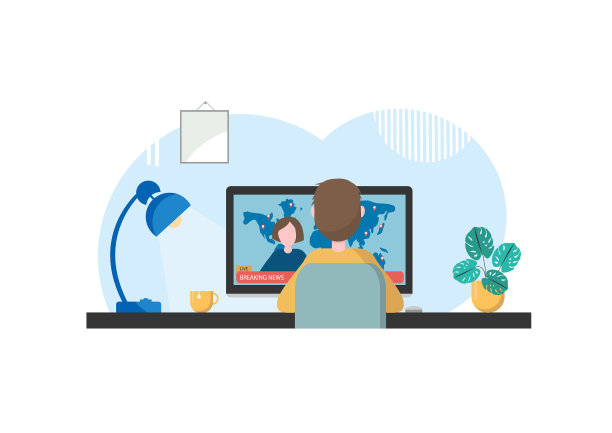 男人正在网上看突发新闻图片下载