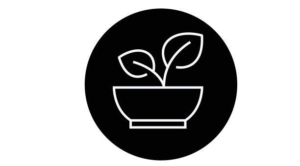 黑白素食碗图标图片下载