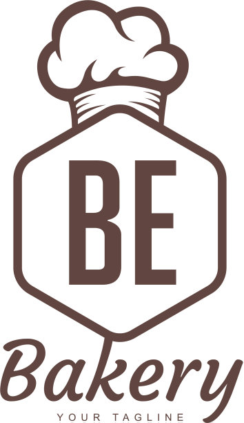 是字母标志设计与厨师图标面包房标志图片下载