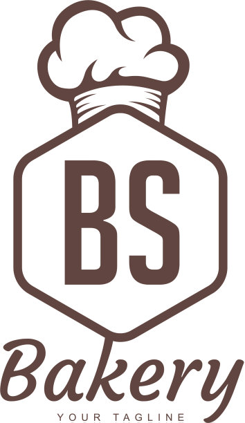 b字母标志设计与厨师图标面包房标志图片下载
