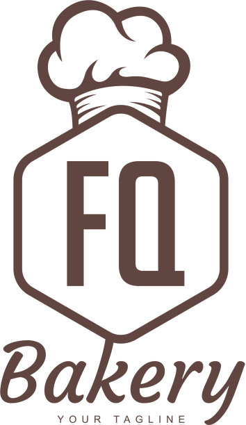 Fq字母标志设计与厨师图标烘焙标志图片下载