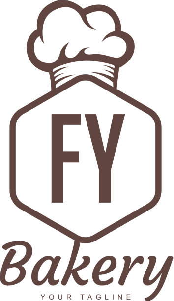 Fy字母标志设计与厨师图标烘焙标志图片下载