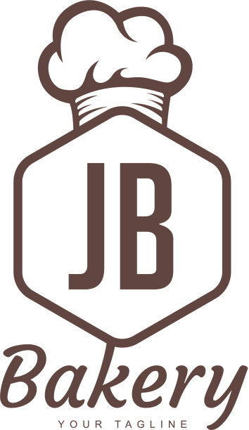 Jb字母标志设计与厨师图标面包房标志图片下载