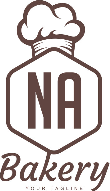 娜字母标志设计与厨师图标烘焙标志图片下载